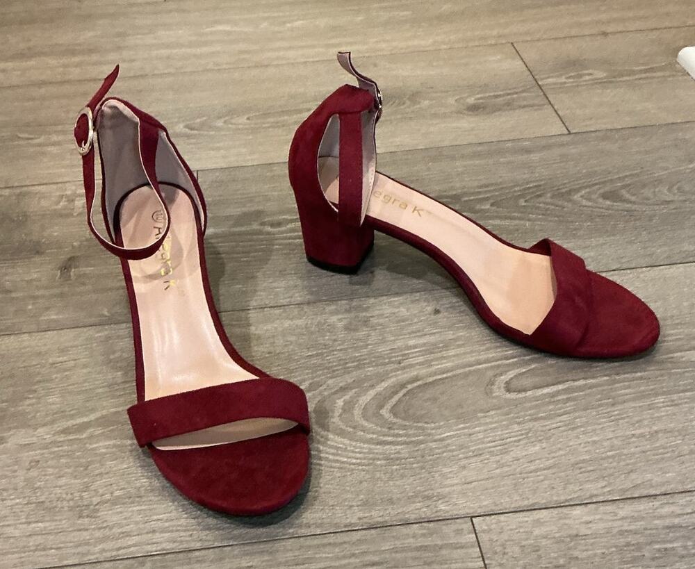 NEW Allegra K Womens Sandals Heels Red Burgundy US 10 Formal